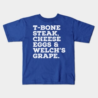 T Bone Steak Cheese Eggs Welchs Grape Kids T-Shirt